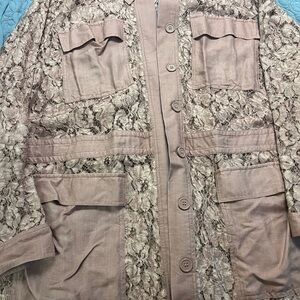 Plus size mauve color Lane Bryant Elegant Lace Women's Jacket